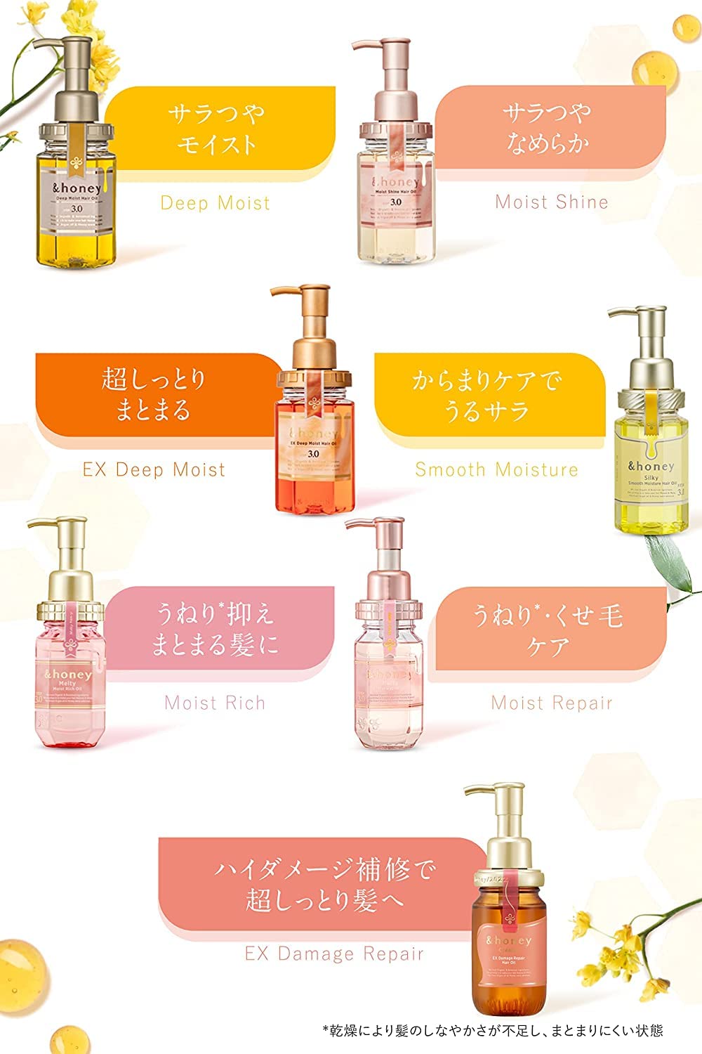 &honey Deep Moist 3.0 蜂蜜护发精油 100mL 大马士革玫瑰香