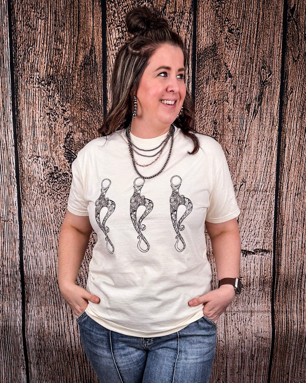 Horse Bits Graphic Tee - Cream