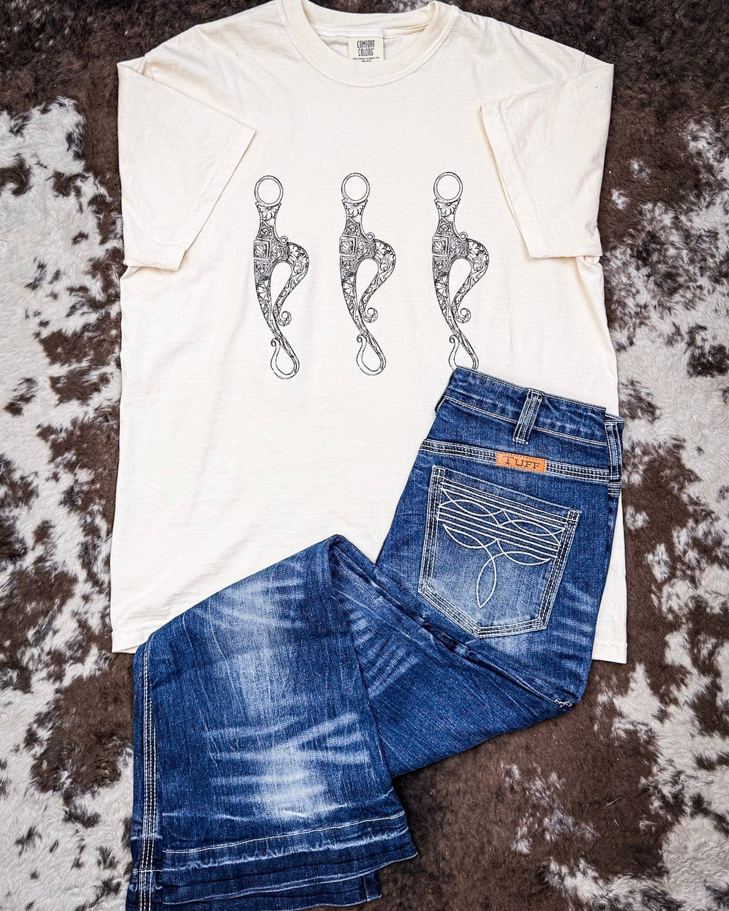 Horse Bits Graphic Tee - Cream