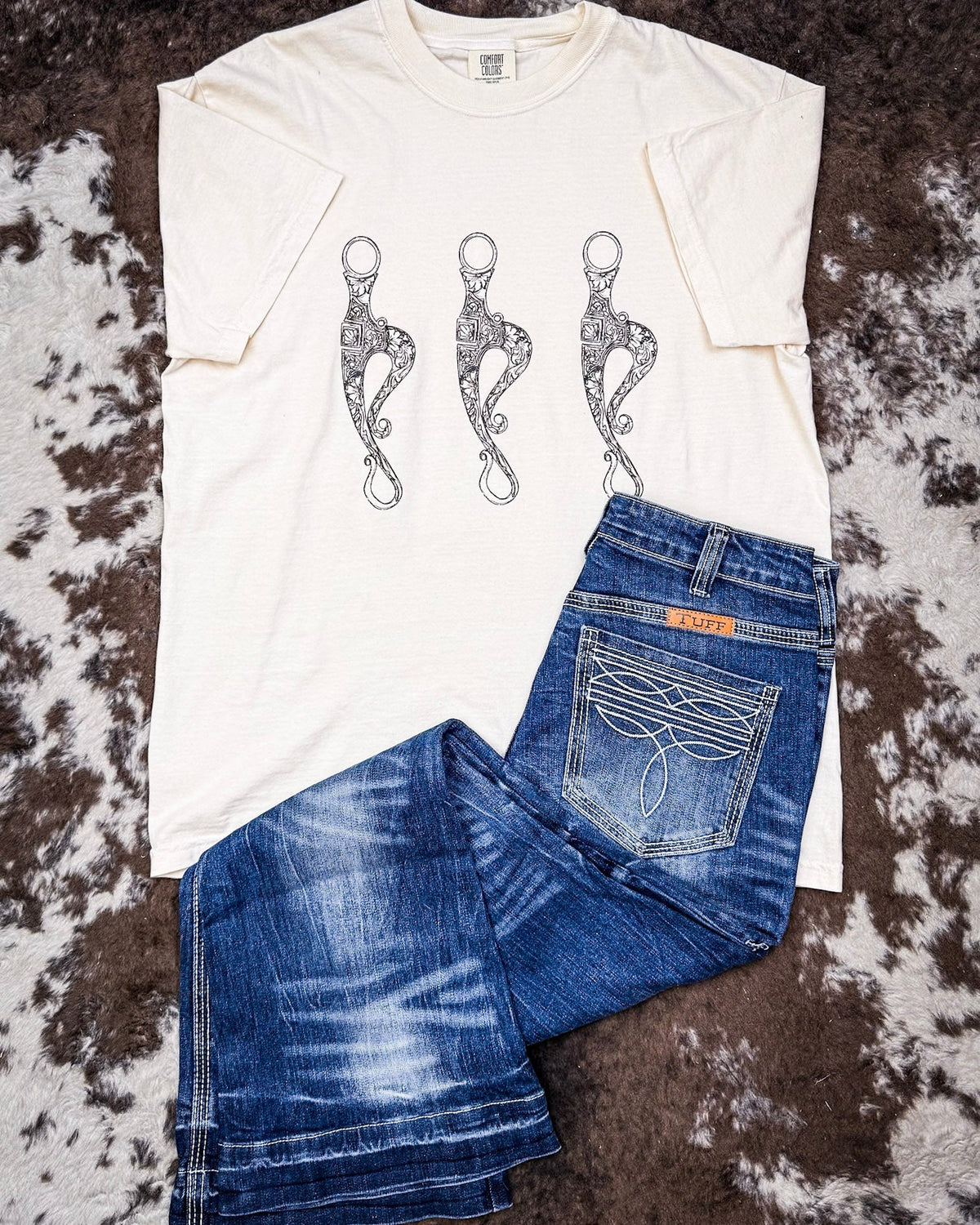 Horse Bits Graphic Tee - Cream