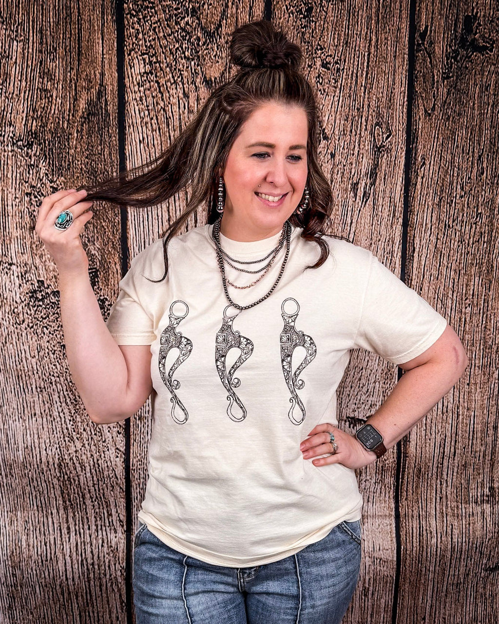 Horse Bits Graphic Tee - Cream