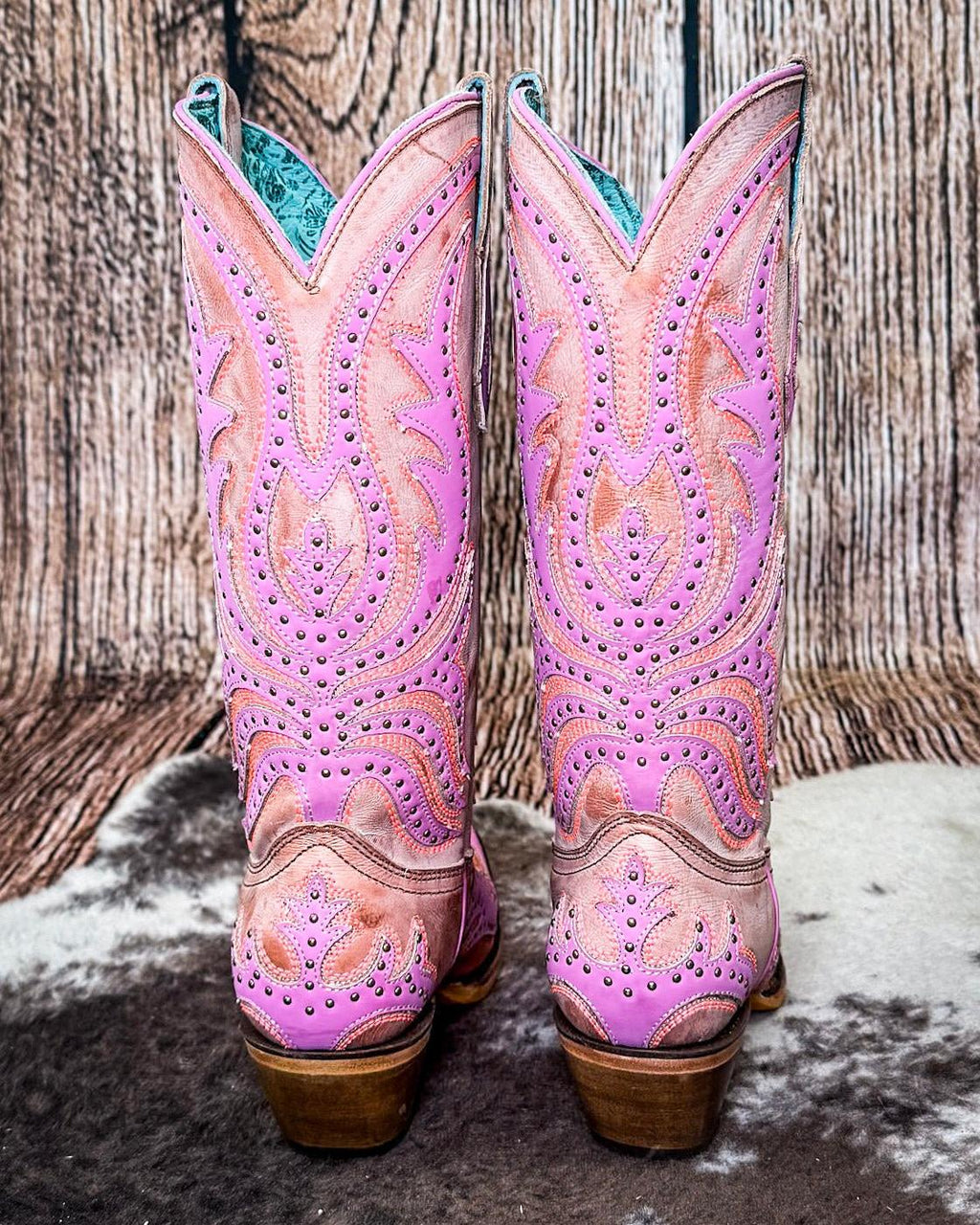 Hotwired Honey Snip Toe Boots in Tan and Pink by Corral