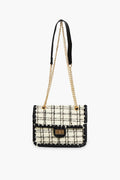 Black and White Tweed Marjorie Bag