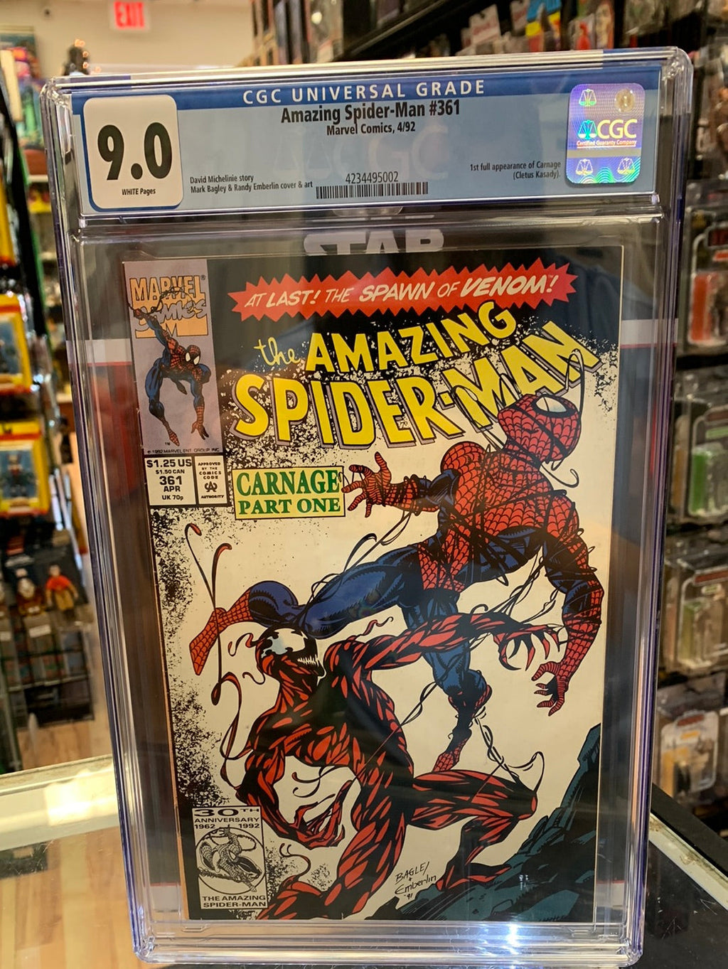 Amazing Spider-Man 361 (CGC 9.0, Marvel Comics) 1st Carnage