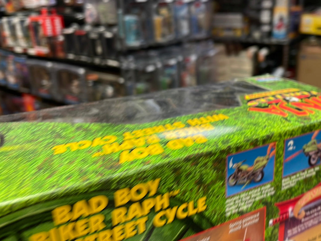 Bad Boy Biker Raphael with Street Cycle SEALED (Vintage TMNT Ninja Turtles, Playmates)