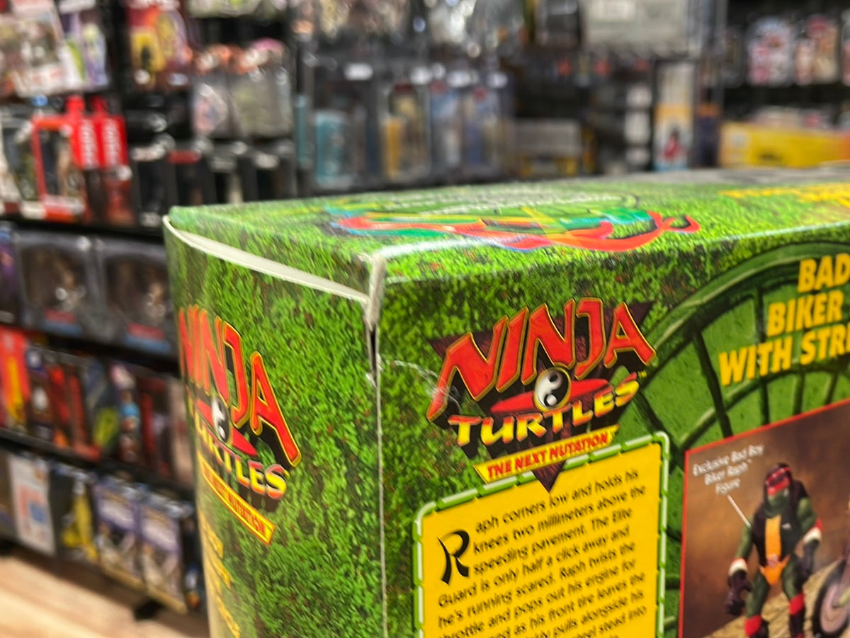 Bad Boy Biker Raphael with Street Cycle SEALED (Vintage TMNT Ninja Turtles, Playmates)
