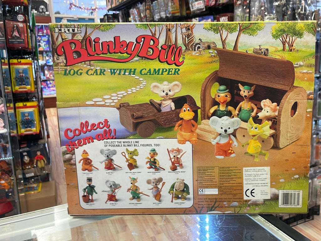 Log Car with Camper (Vintage Blinky Bill, ERTL) Unused Contents