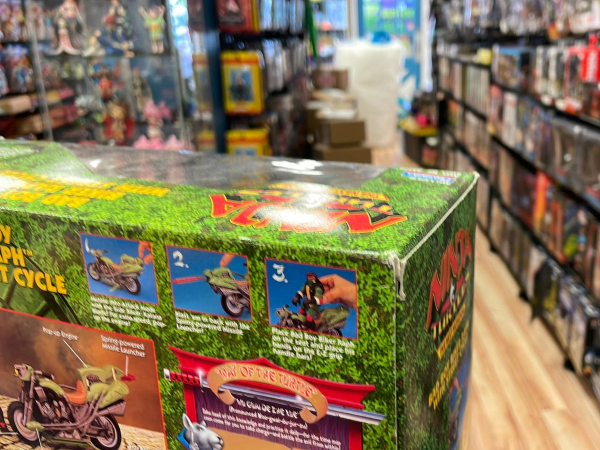 Bad Boy Biker Raphael with Street Cycle SEALED (Vintage TMNT Ninja Turtles, Playmates)