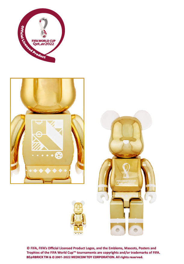 BE@RBRICK - FIFA WORLD CUP QATAR 2022 (TM) OLP GOLD 100% & 400%