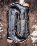 Isabel Black Star Leather Boots - Midnight and Copper
