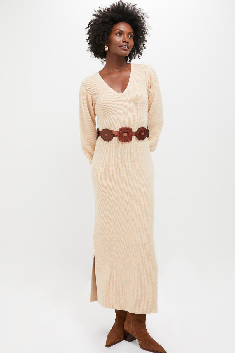 Almond Knit Anya Midi Dress