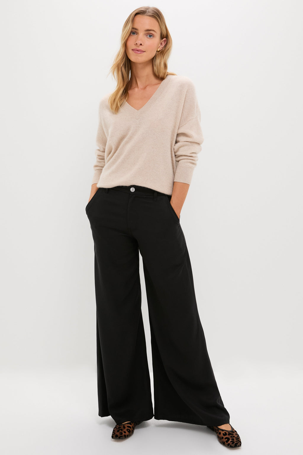 Black Tencel Tulip Trouser