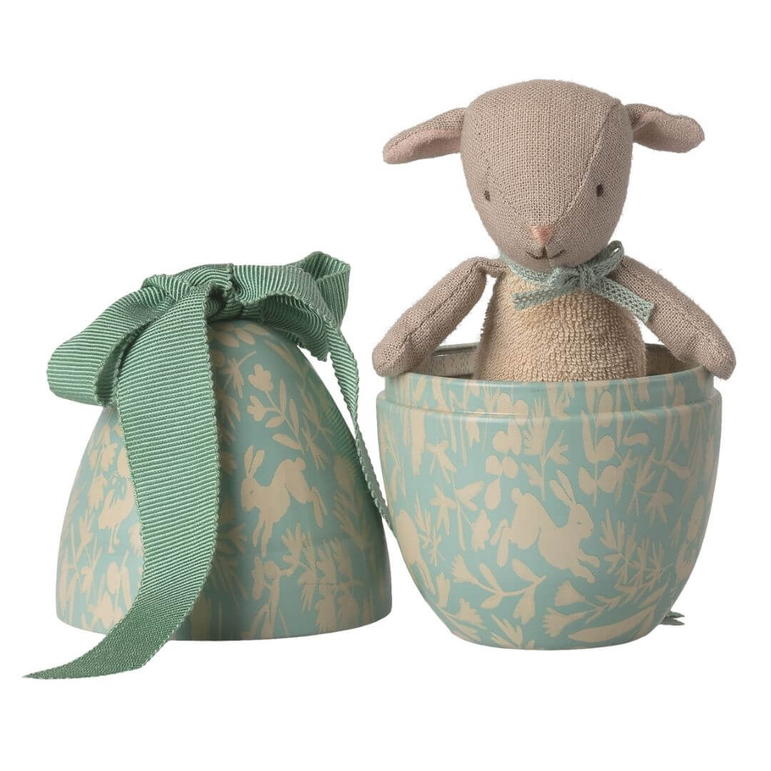 Little Lamb in Metal Easter Egg