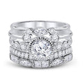 Melina Sterling Silver Stackable Ring Set – CZ Dainty Stacking Rings for Women