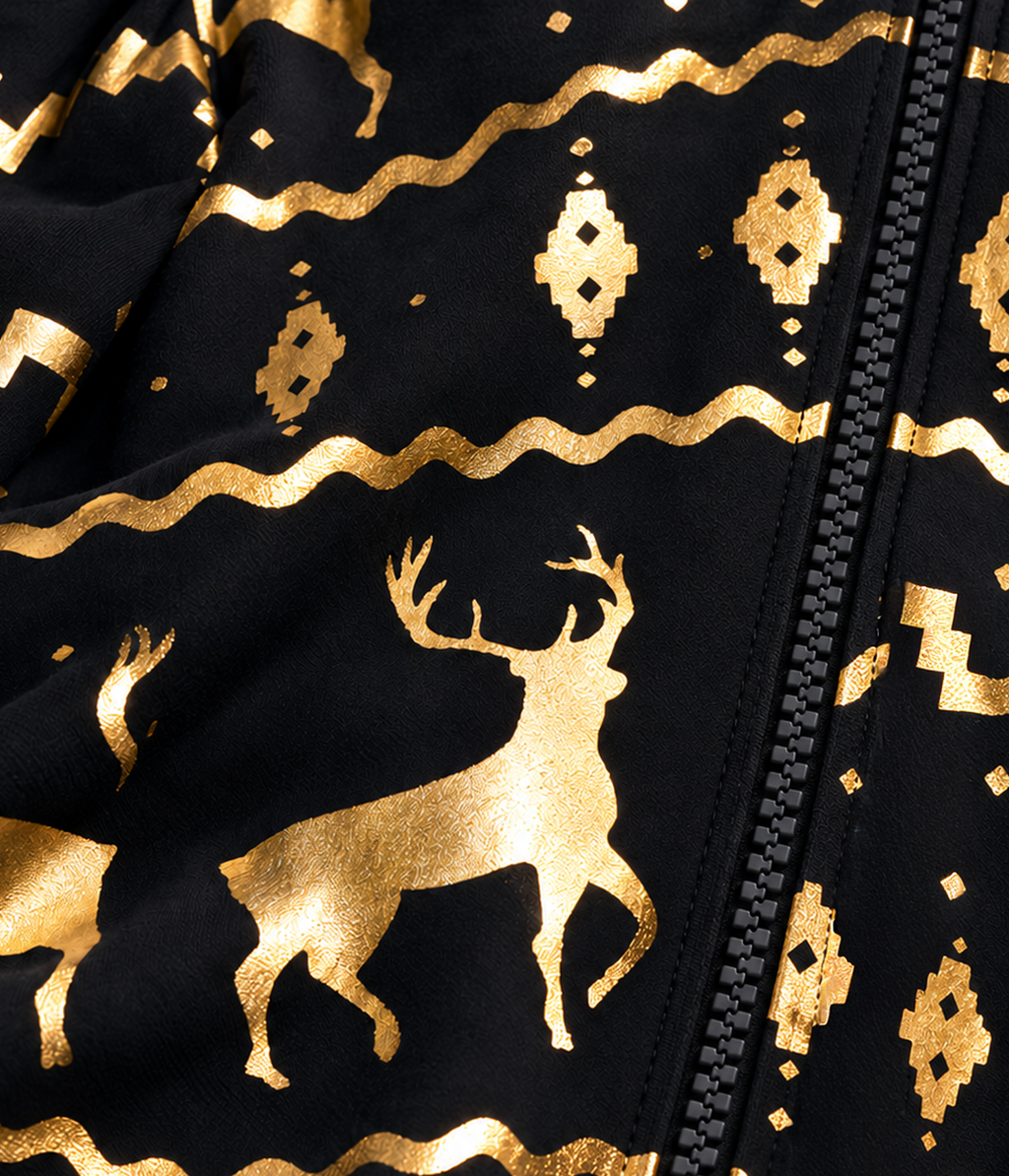 Men's Gold Foil Fair Isle Reindeer Jumpsuit