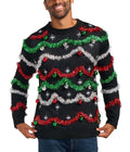 Men's Midnight Garland Light Up Ugly Christmas Sweater