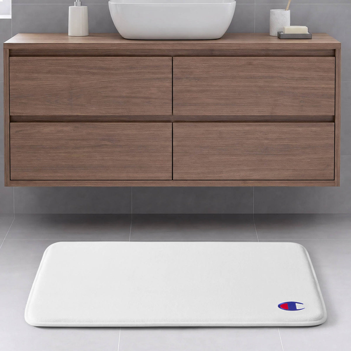 Logo Patch Memory Foam Bath Mat