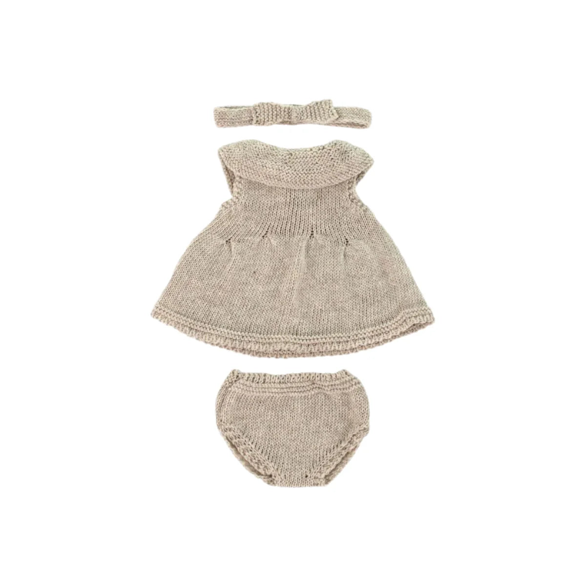 Knit Doll Outfit - 12" Dress & Headband