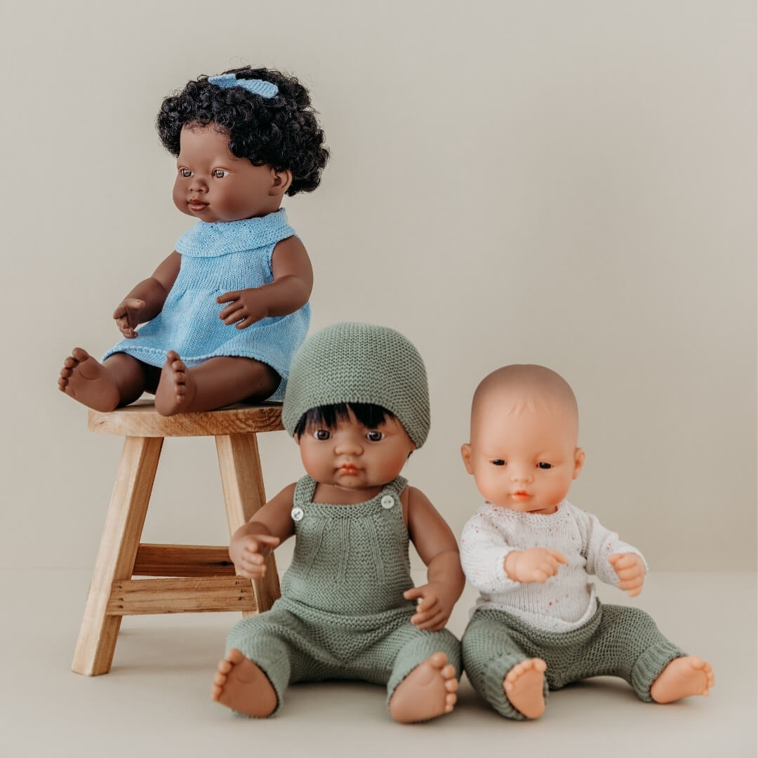 Knit Doll Outfit - 15" Dress & Headband