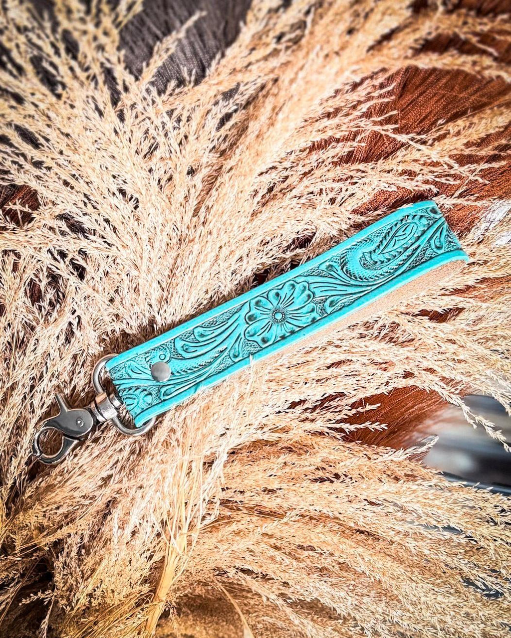 Blooming Meadows Key Fob in Turquoise by Myra Bag