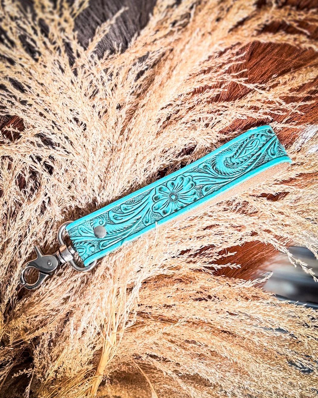 Blooming Meadows Key Fob in Turquoise by Myra Bag