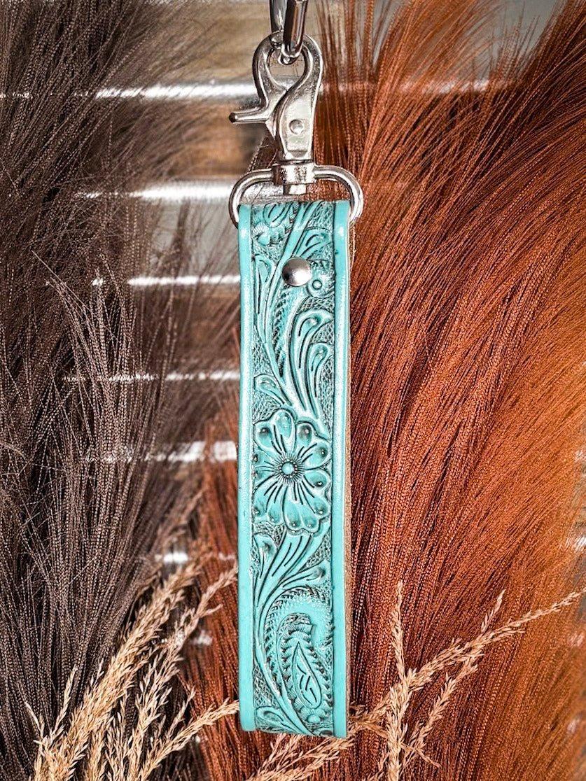 Blooming Meadows Key Fob in Turquoise by Myra Bag