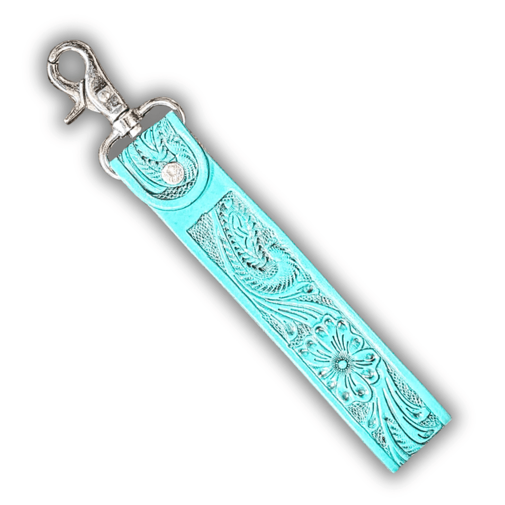 Blooming Meadows Key Fob in Turquoise by Myra Bag