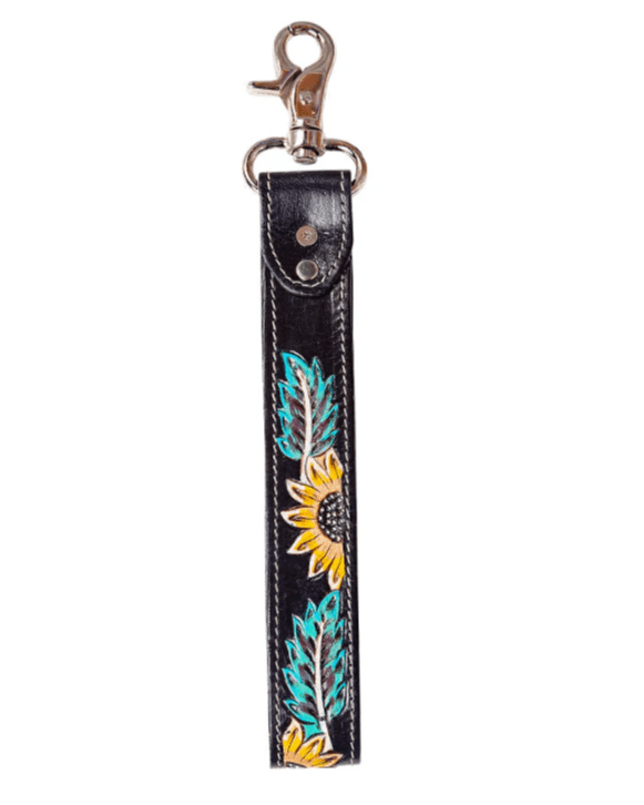 Cheyenne Bloom Hand-Tooled Key Fob by Myra Bag