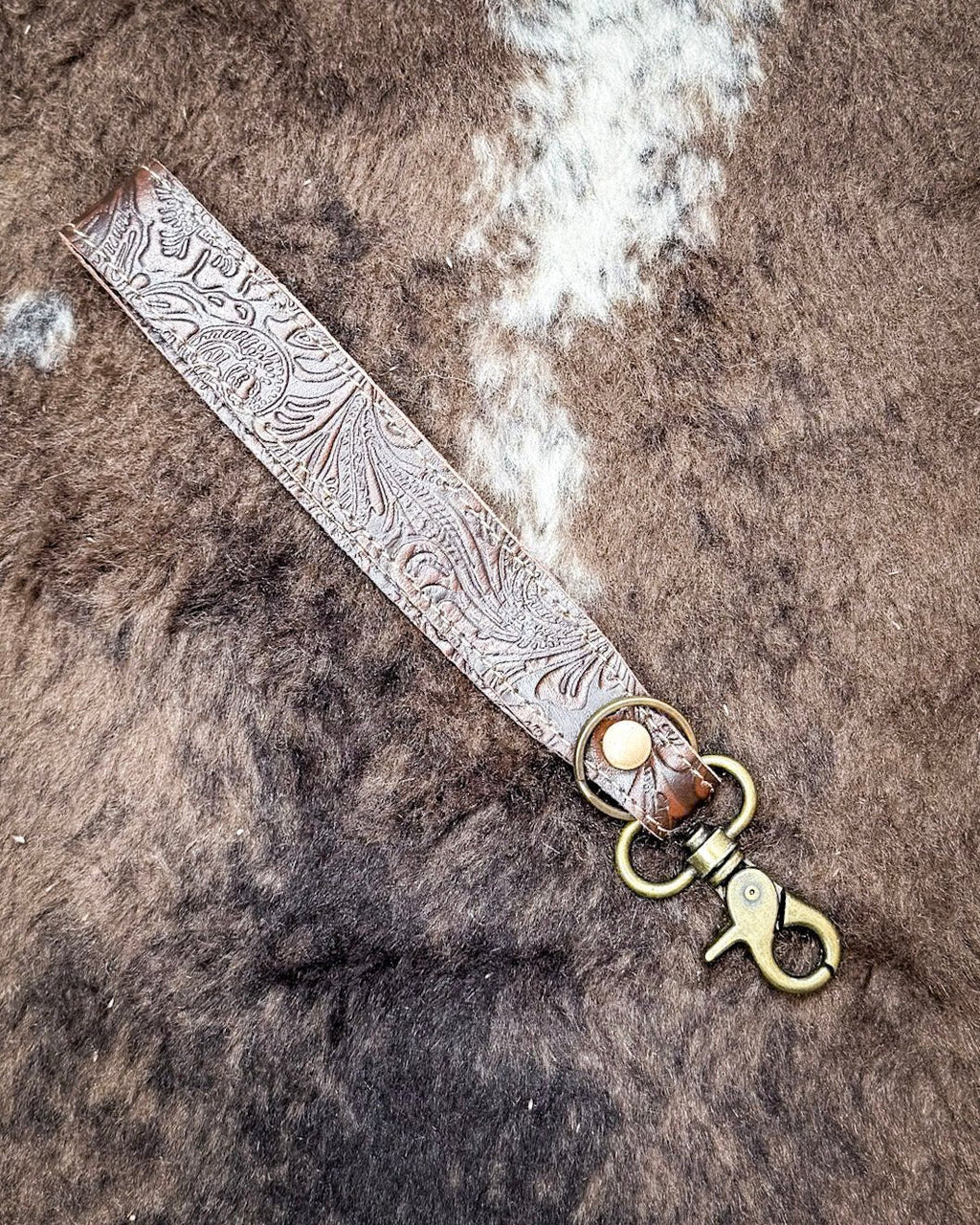 Classic Country Hand-Tooled Key Fob by Myra Bag
