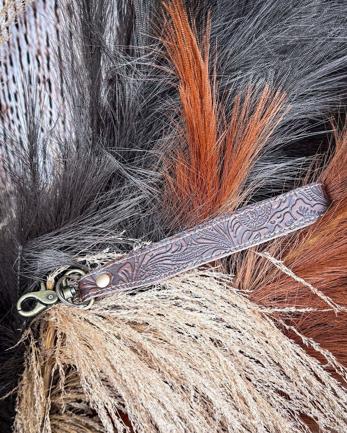 Classic Country Hand-Tooled Key Fob by Myra Bag