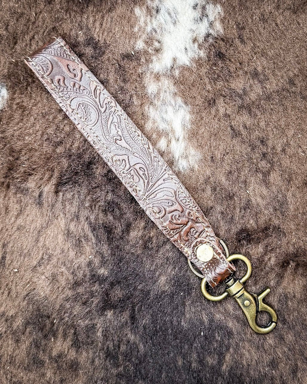 Classic Country Hand-Tooled Key Fob by Myra Bag