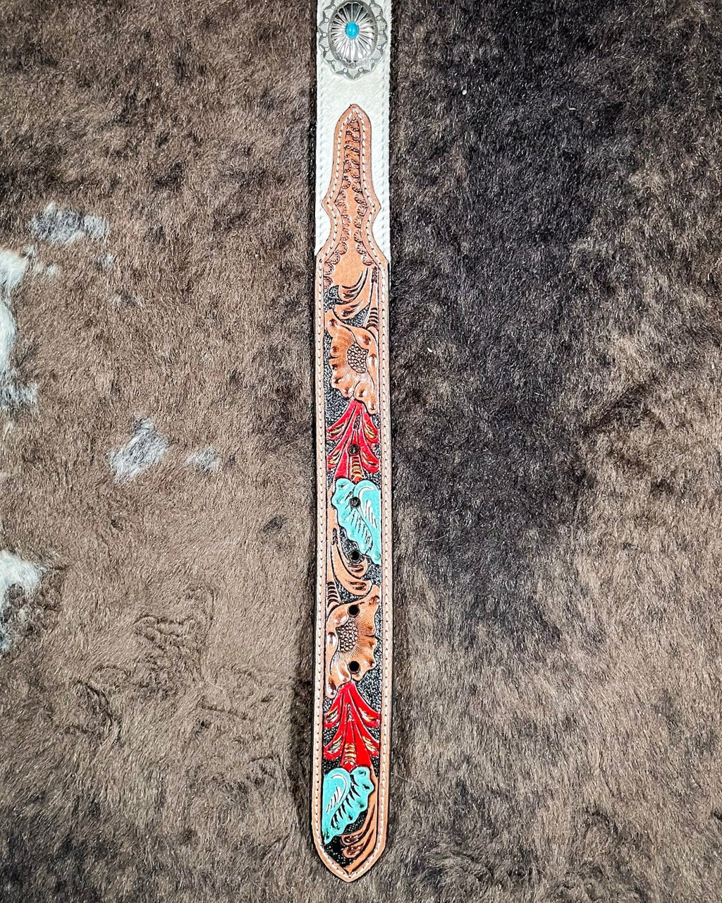 Cummerband Hand Tooled Concho Belt by Myra Bag