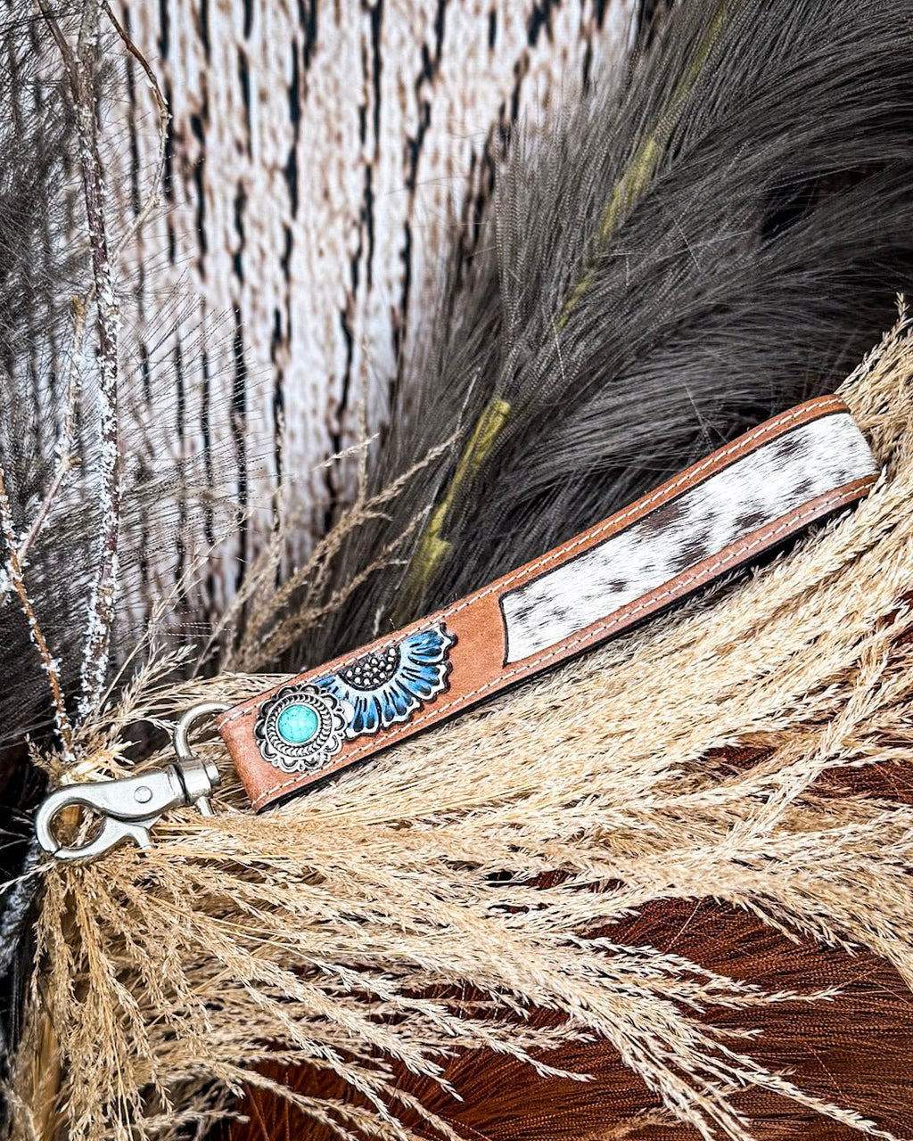 Far & Wide Hand-Tooled Key Fob by Myra Bag