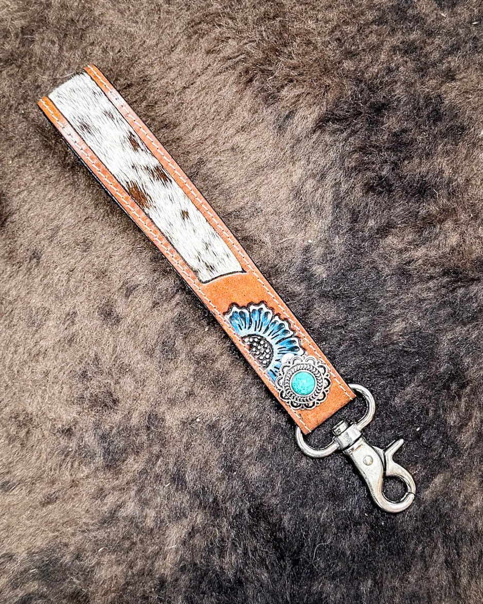 Far & Wide Hand-Tooled Key Fob by Myra Bag