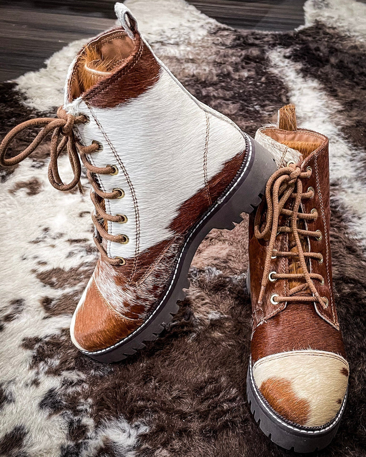 Helium Hair-On Hide Boots by Myra Bag