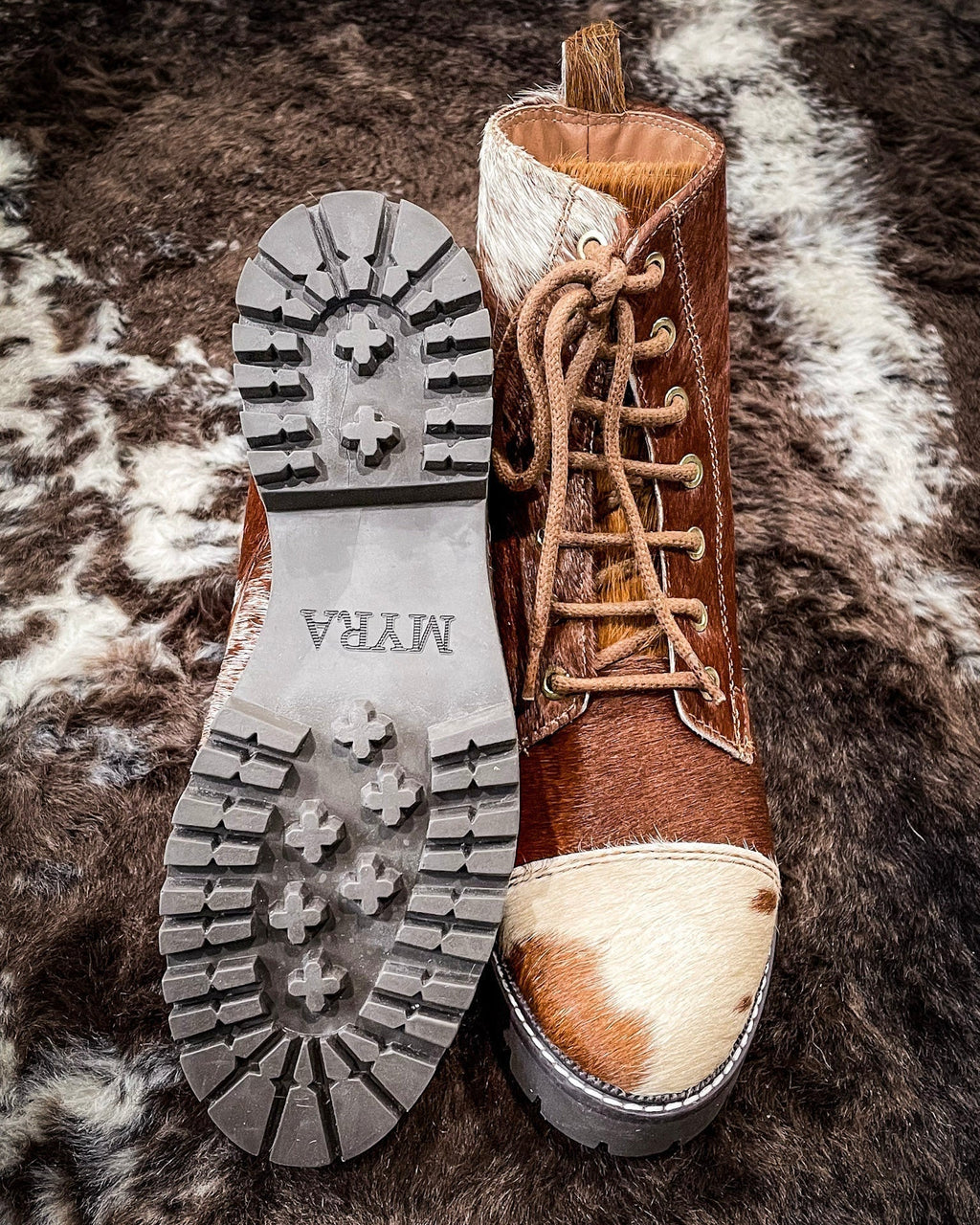 Helium Hair-On Hide Boots by Myra Bag