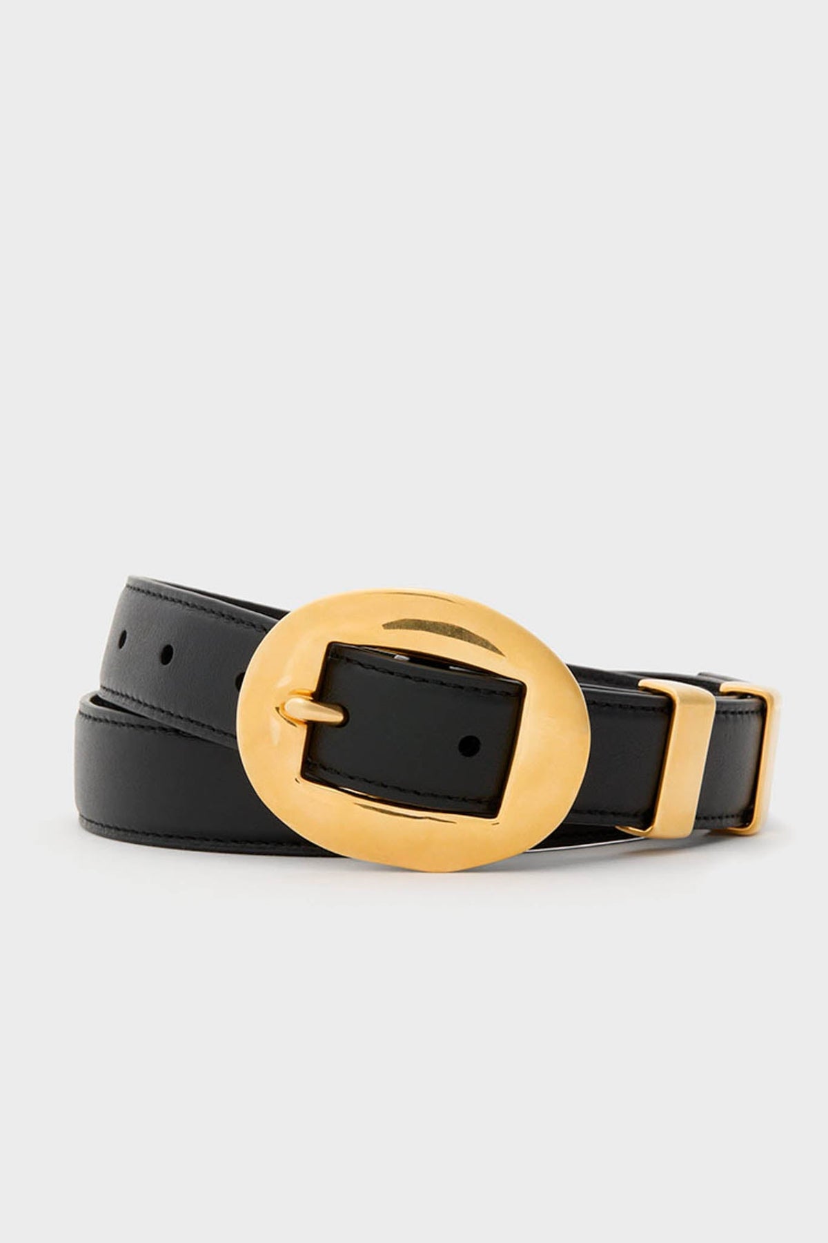 Black Vintage Brass Buckle Belt