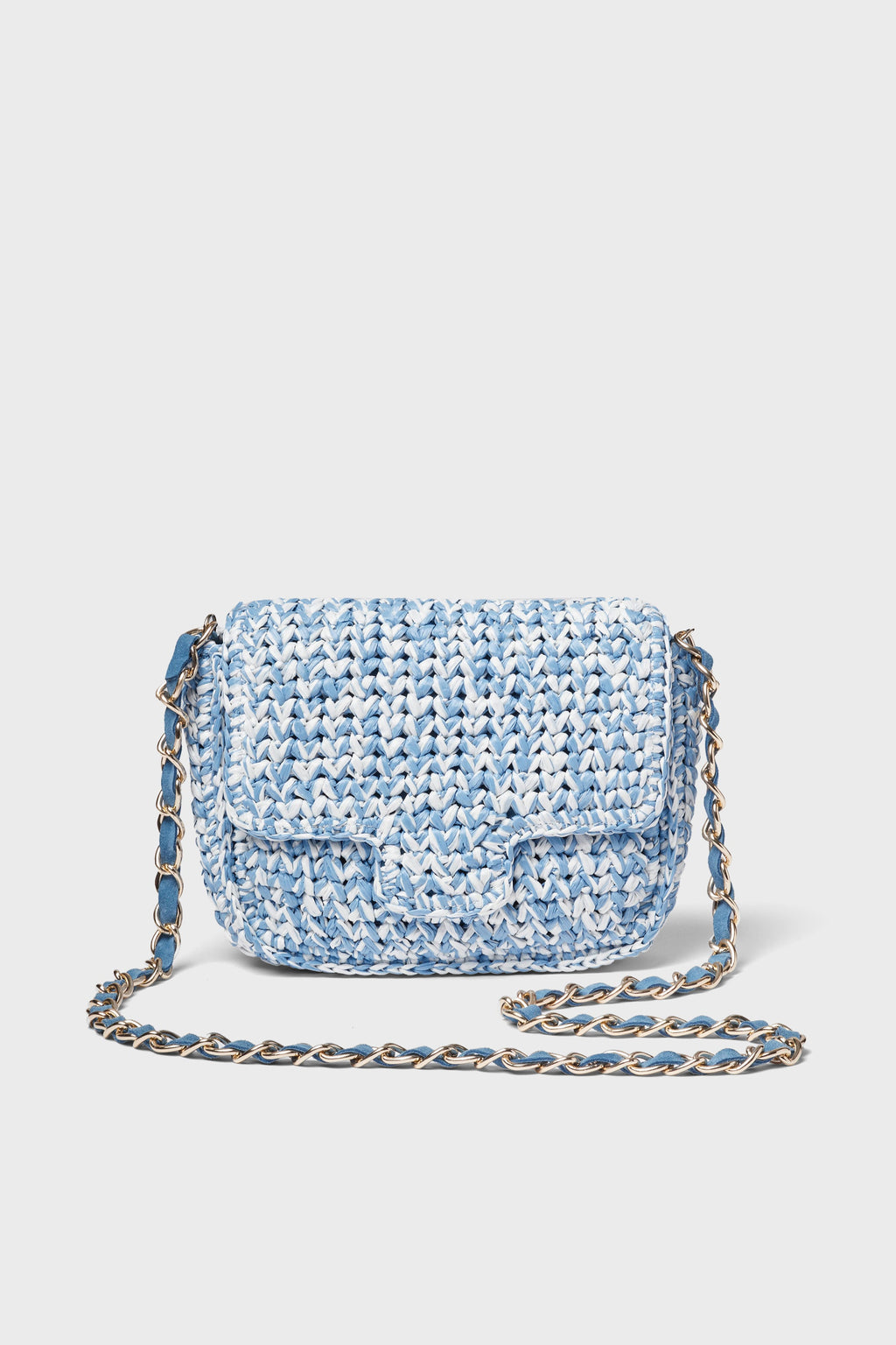 Blue Woven Shoulder Bag