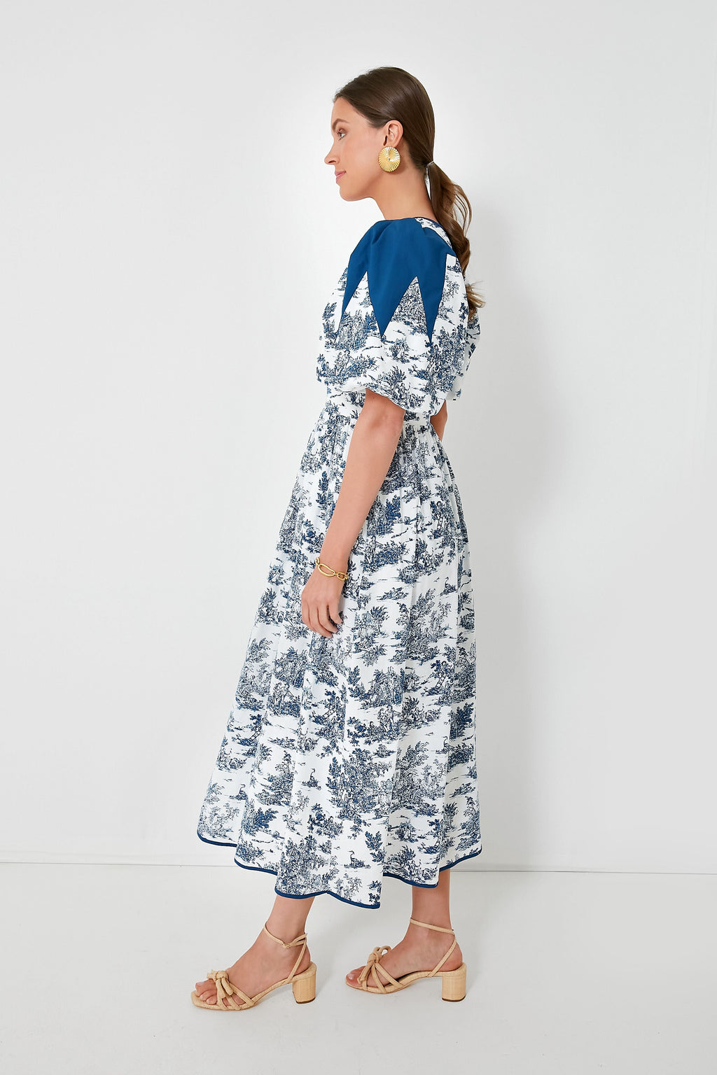 Blue Toile Reynolds Midi Dress