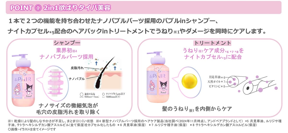 &PAIR Control Repair洗发水&护发素套装 附速干梳 三丽鸥联名 My Melody Kuromi 450mL+450g