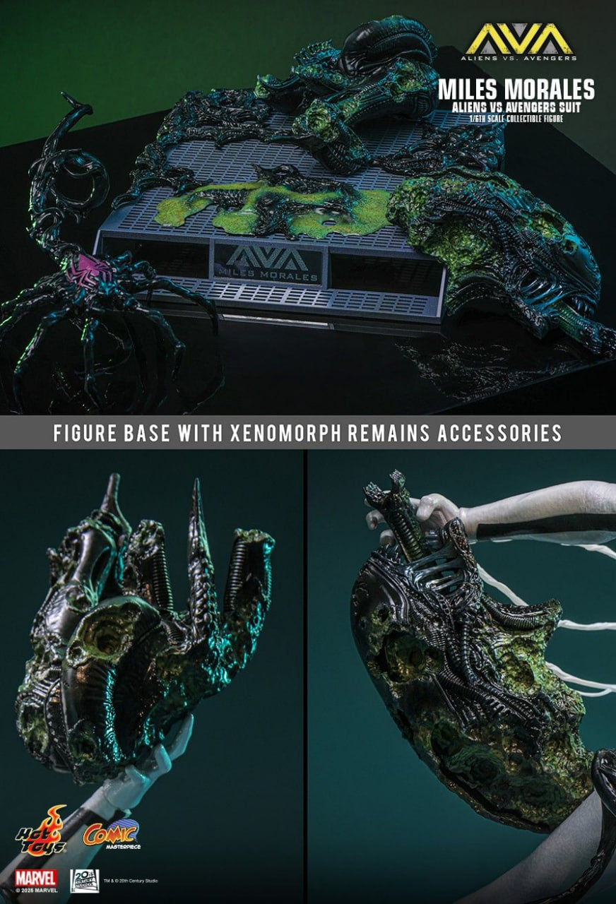 READY🔥Hot Toys CMS027 Aliens Vs. Avengers 1/6th scale Miles Morales (Aliens Vs. Avengers Suit) Collectible Figure [Hot Toys Exclusive]