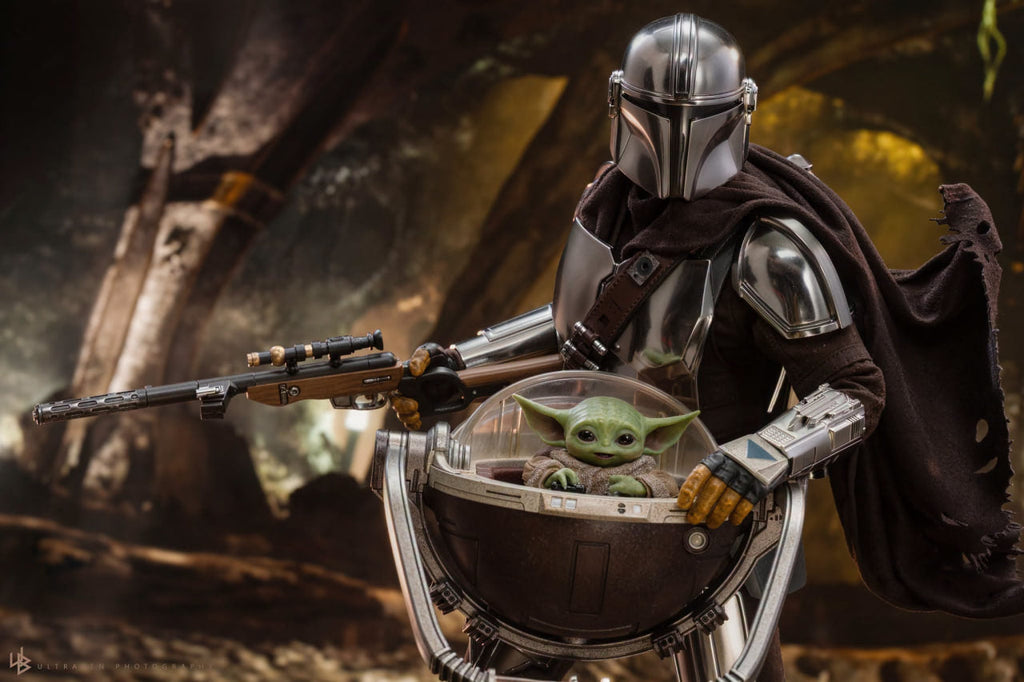 READY🔥Hot Toys MMS872 Star Wars: The Mandalorian & Grogu - The Mandalorian & Grogu Collectible Set (Deluxe Version)
