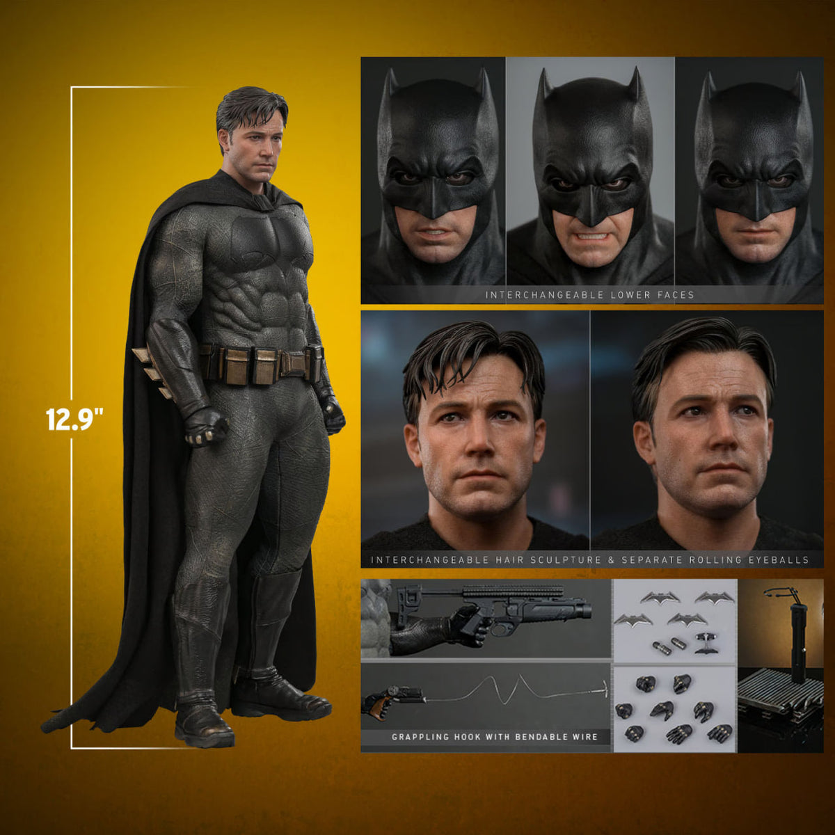 READY🔥Hot Toys MMS731 Batman v Superman: Dawn of Justice - 1/6th scale Batman (2.0) Collectible Figure (Regular Version)