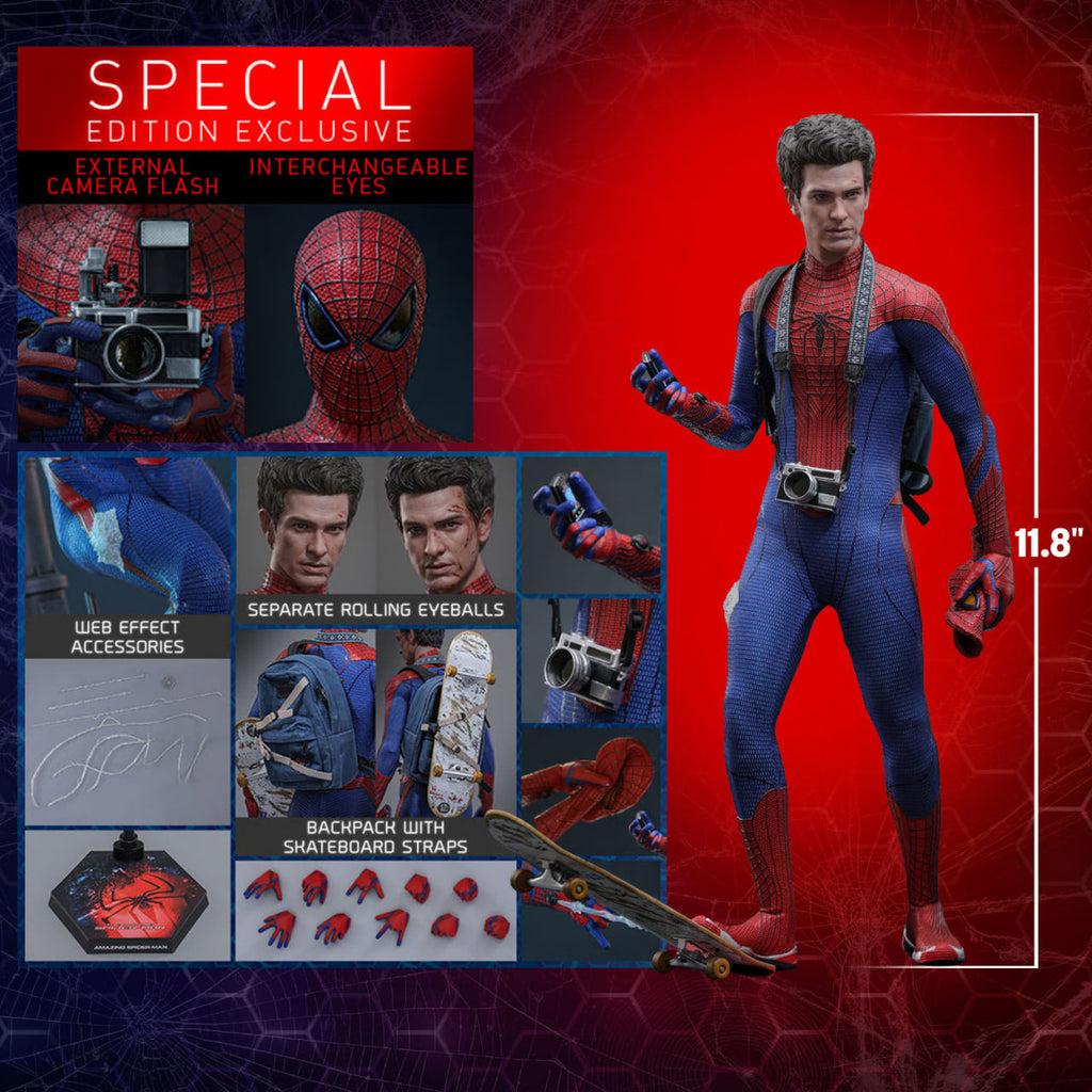 READY🔥Hot Toys MMS771B The Amazing Spider-Man 1/6th Scale The Amazing Spider-Man Collectible Figure (Special Edition) & Collector edition