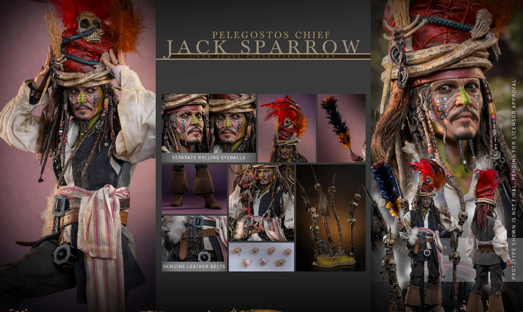 READY🔥Hot Toys DX48 Pirates of the Caribbean: Dead Man’s Chest Pelegostos Chief Jack Sparrow 1/6th scale Collectible Figure