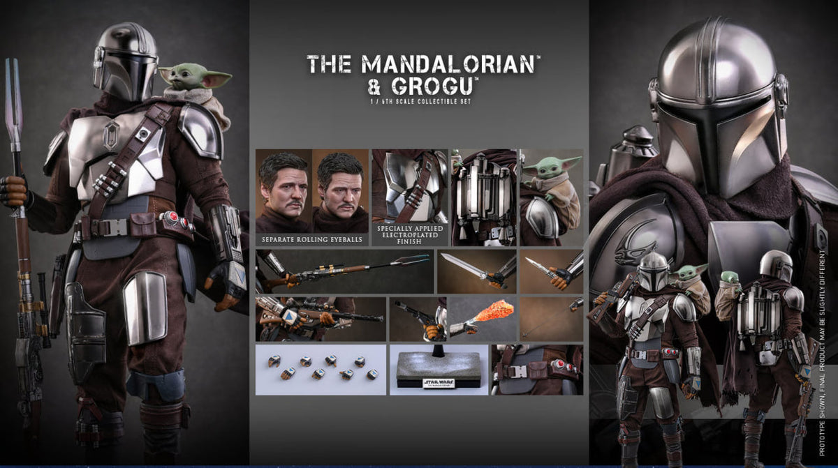 READY🔥Hot Toys MMS871 Star Wars: The Mandalorian & Grogu - The Mandalorian and Grogu 1/6th scale Collectible Set