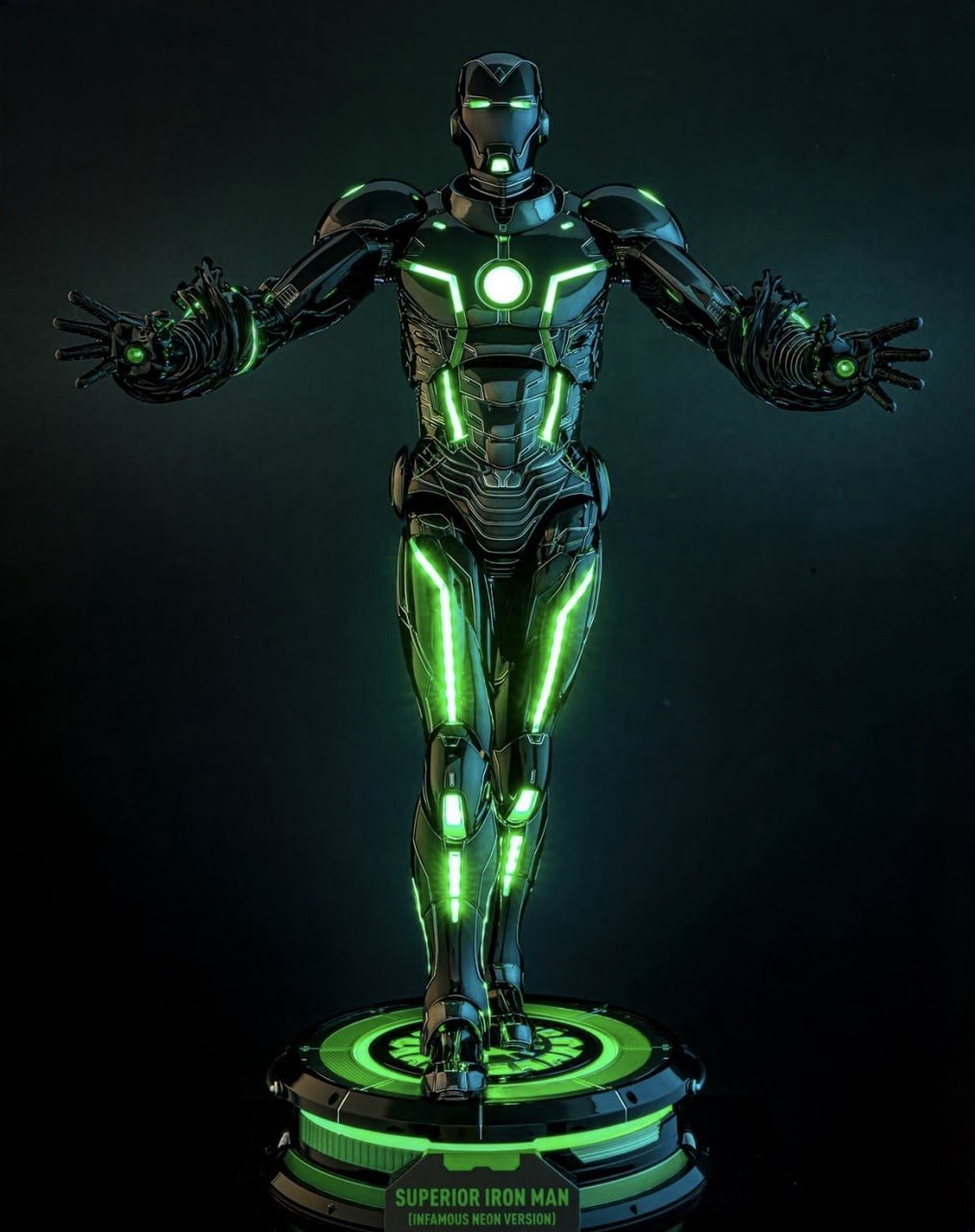 READY🔥Hot Toys CMS036D83 Marvel Comics Superior Iron Man (Infamous Neon Version) [Hot Toys Exclusive] 1/6th scale Collectible Figure