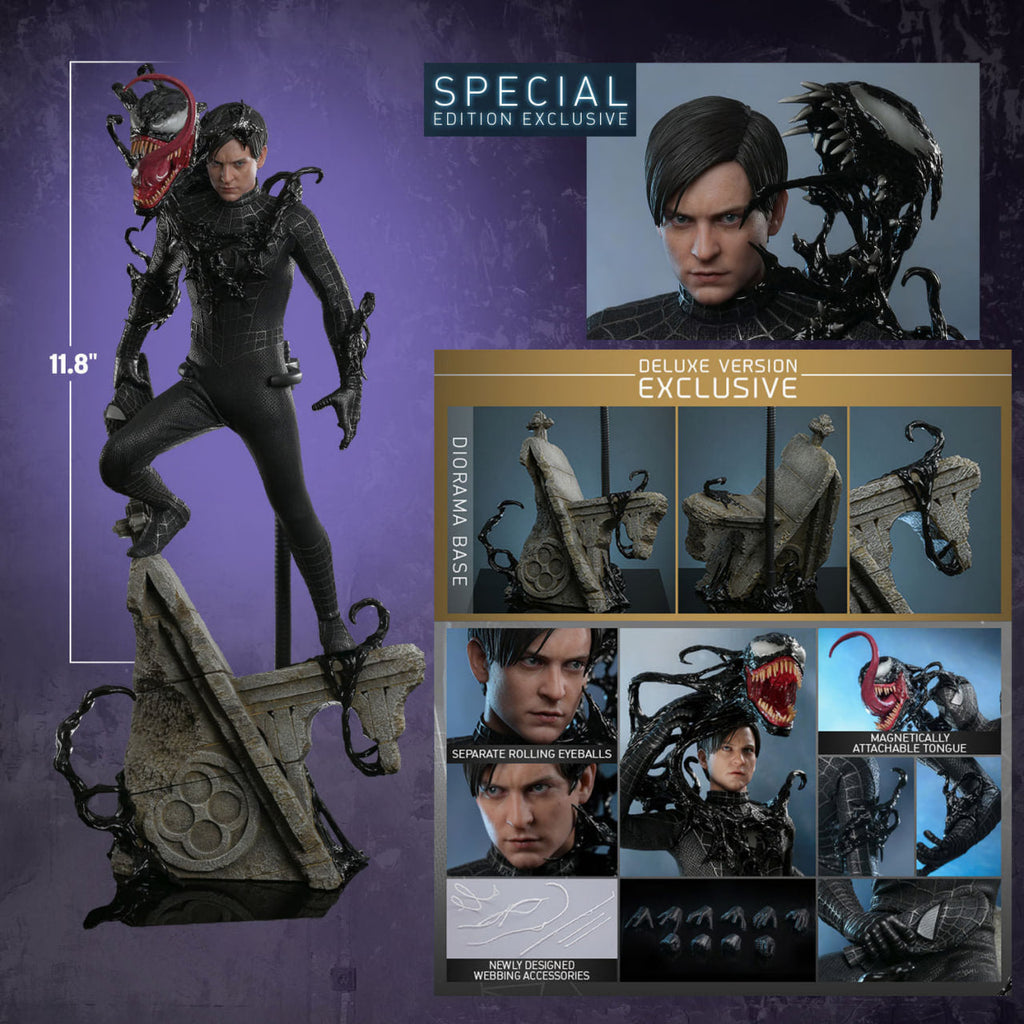 READY🔥Hot Toys MMS728B Spider-Man 3 Spiderman (Black Suit) (Deluxe Version) Special Edition 1/6th Scale Collectible Figure
