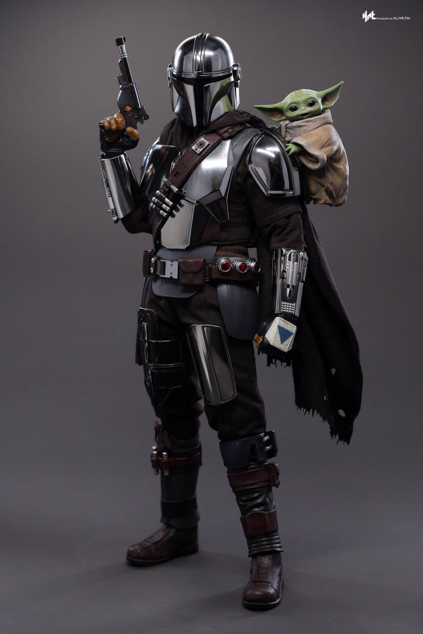 READY🔥Hot Toys MMS872 Star Wars: The Mandalorian & Grogu - The Mandalorian & Grogu Collectible Set (Deluxe Version)