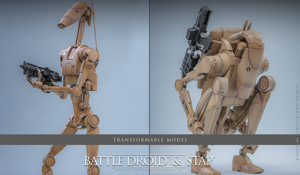 Preorder🔥Hot Toys MMS887 Star Wars: The Phantom Menace - 1/6th scale Battle Droid & STAP Collectible Set